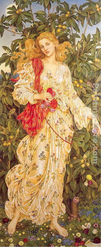 Flora painting - Evelyn de Morgan Flora art painting